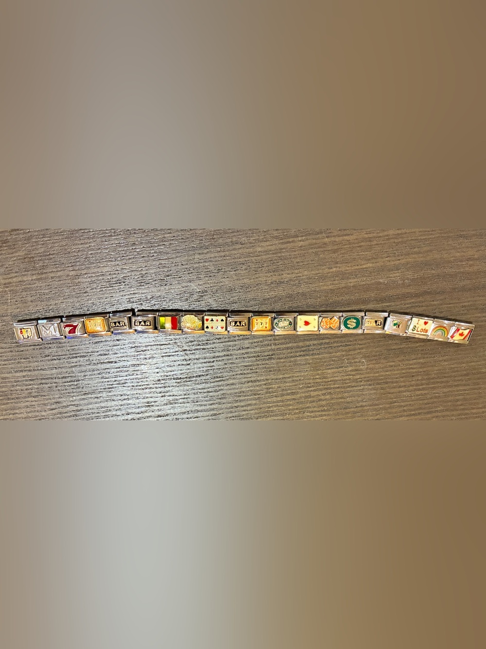 Silver and Gold Themed Vintage Y2K Link Charm Bracelet